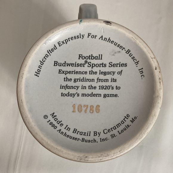 Budweiser Football Gridiron Legacy Beer Mug Stein Vintage - Picture 6 of 6